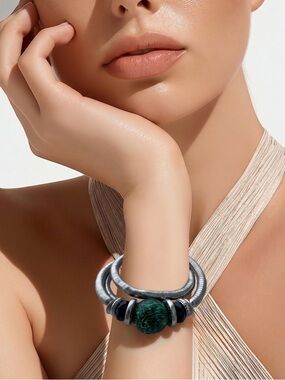 2 for $30 | Coiled Bracelet with Chunky Beads